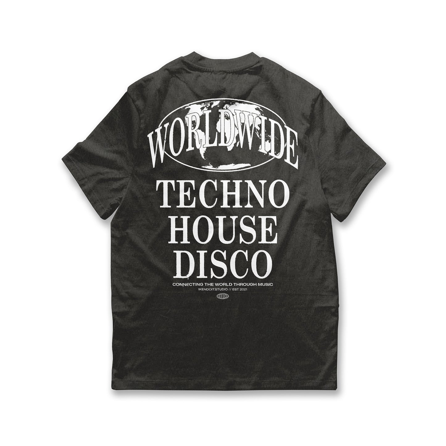 Worldwide Techno x House x Disco Tee / Vintage Black