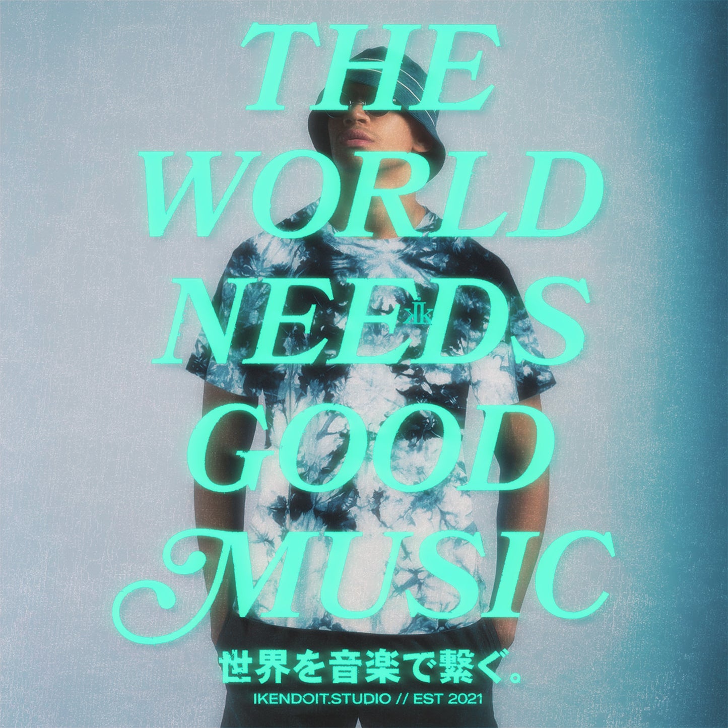 The World Needs Good Music Oversized Tee / Crystal Dye - IKendoit.Shop