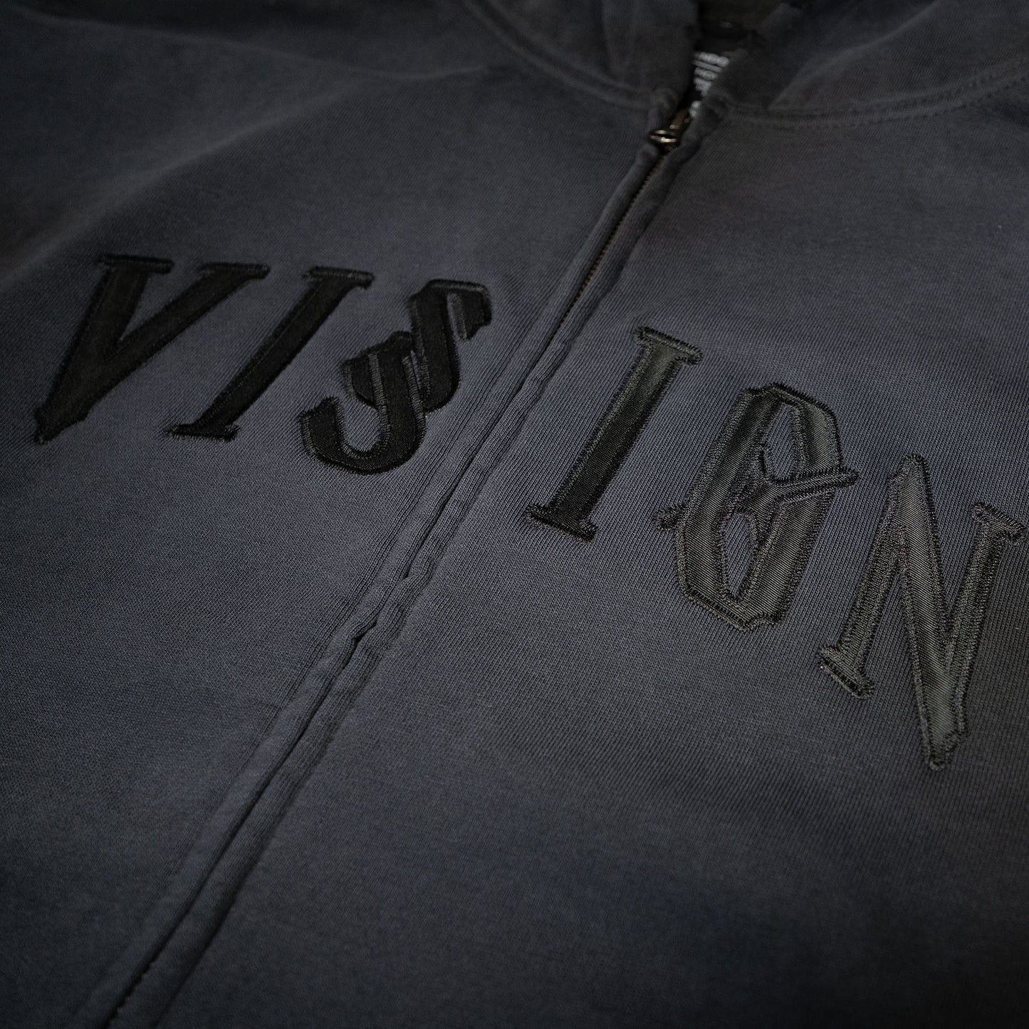VI§IØN Distressed Zip Hoodie