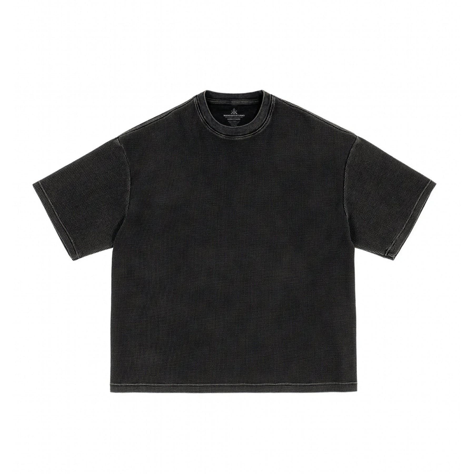 Boxy Waffle Tee / Washed Black – IKendoit.Shop