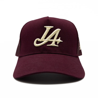 LA (KIDSD x IKDI.S) Trucker Hat / Burgundy - IKendoit.Shop