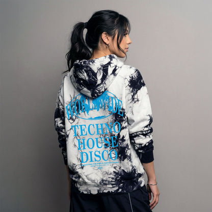 WORLDWIDE Techno x House x Disco Hoodie / Crystal Dye - IKendoit.Shop