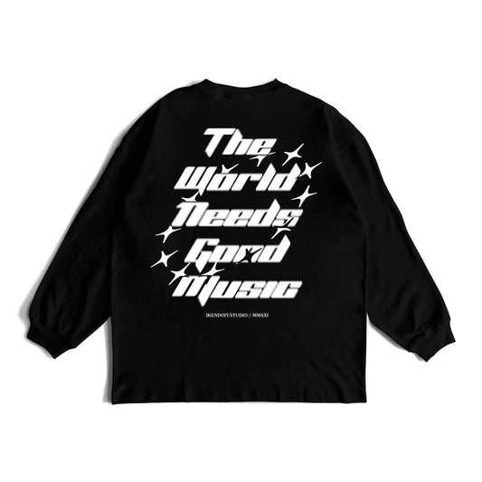 The World Needs Good Music Long Sleeve (Orbit) / Black