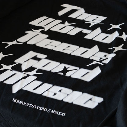 The World Needs Good Music (Orbit) Tee / Black