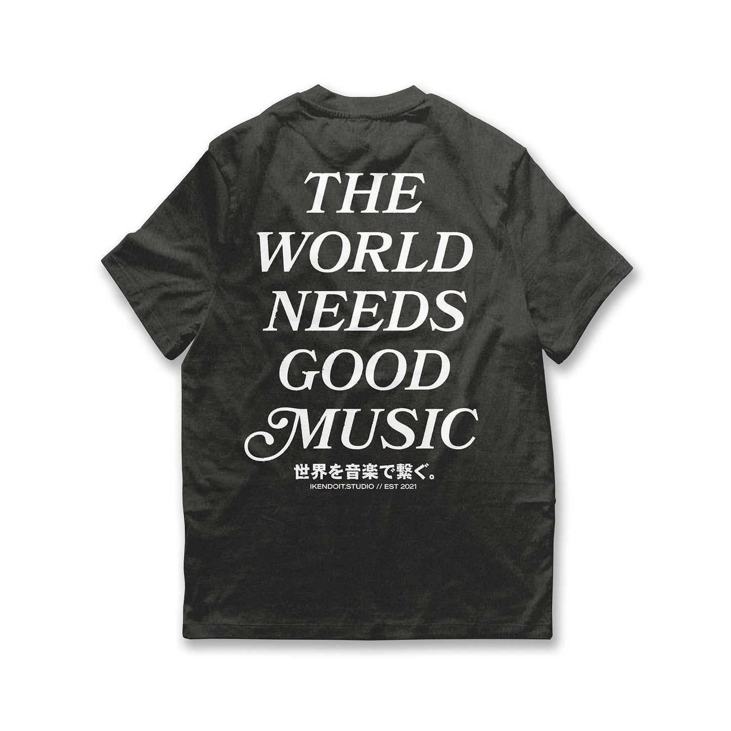 The World Needs Good Music Tee / Vintage Black