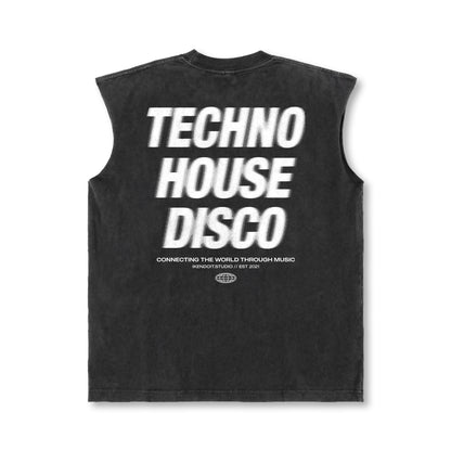 Techno x House x Disco Sleeveless Tee - IKendoit.Shop
