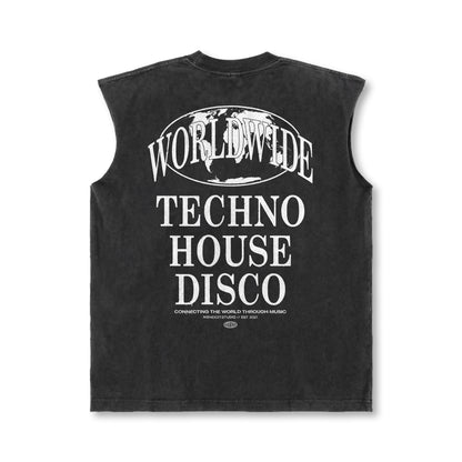 WORLDWIDE Techno x House x Disco Sleeveless Tee