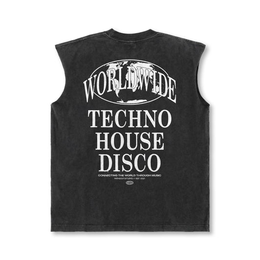 WORLDWIDE Techno x House x Disco Sleeveless Tee