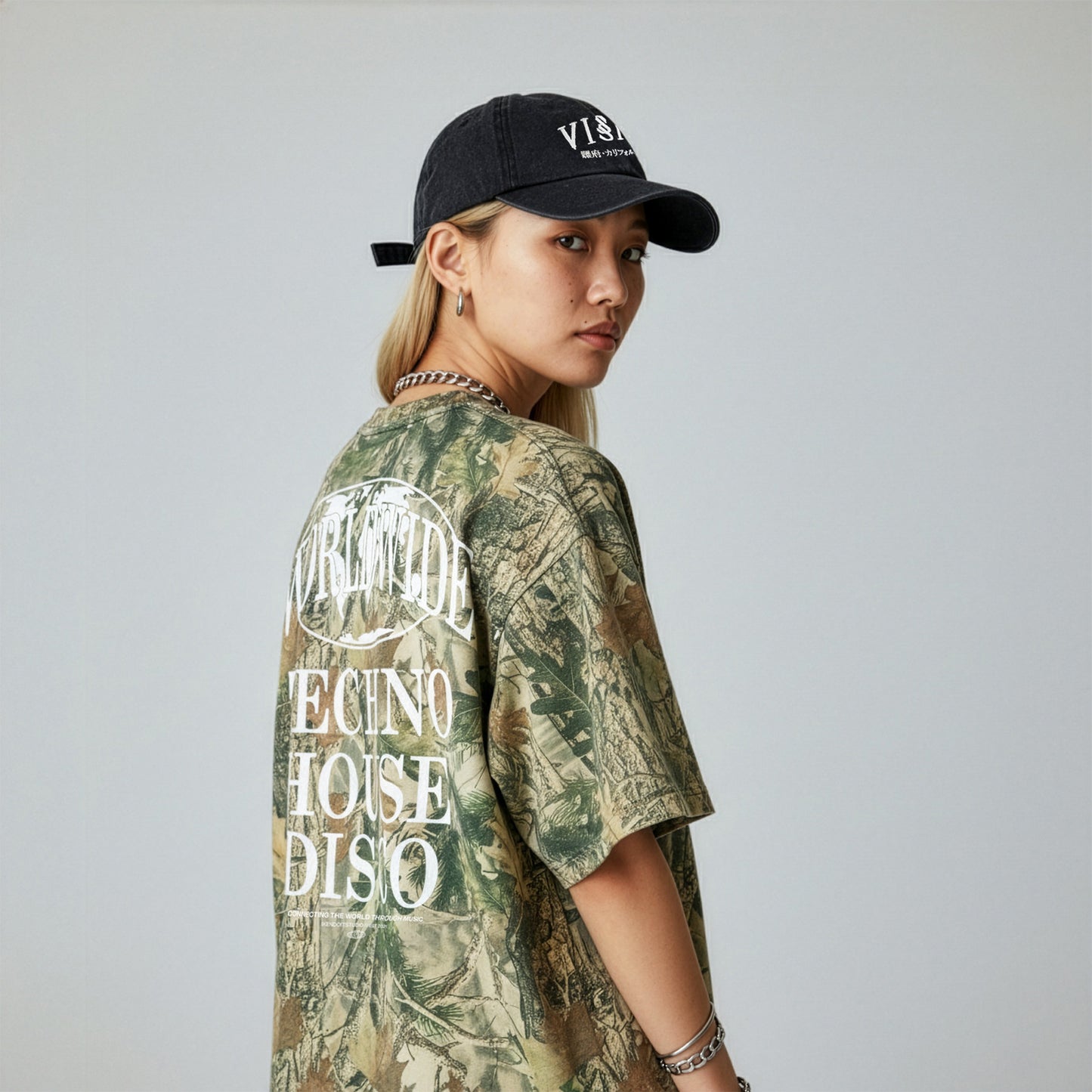 Worldwide Techno x House x Disco Tee / Wood Camo - IKendoit.Shop