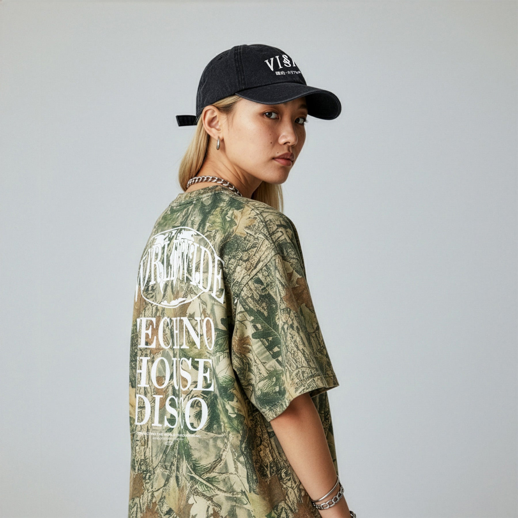 Worldwide Techno x House x Disco Tee / Wood Camo - IKendoit.Shop