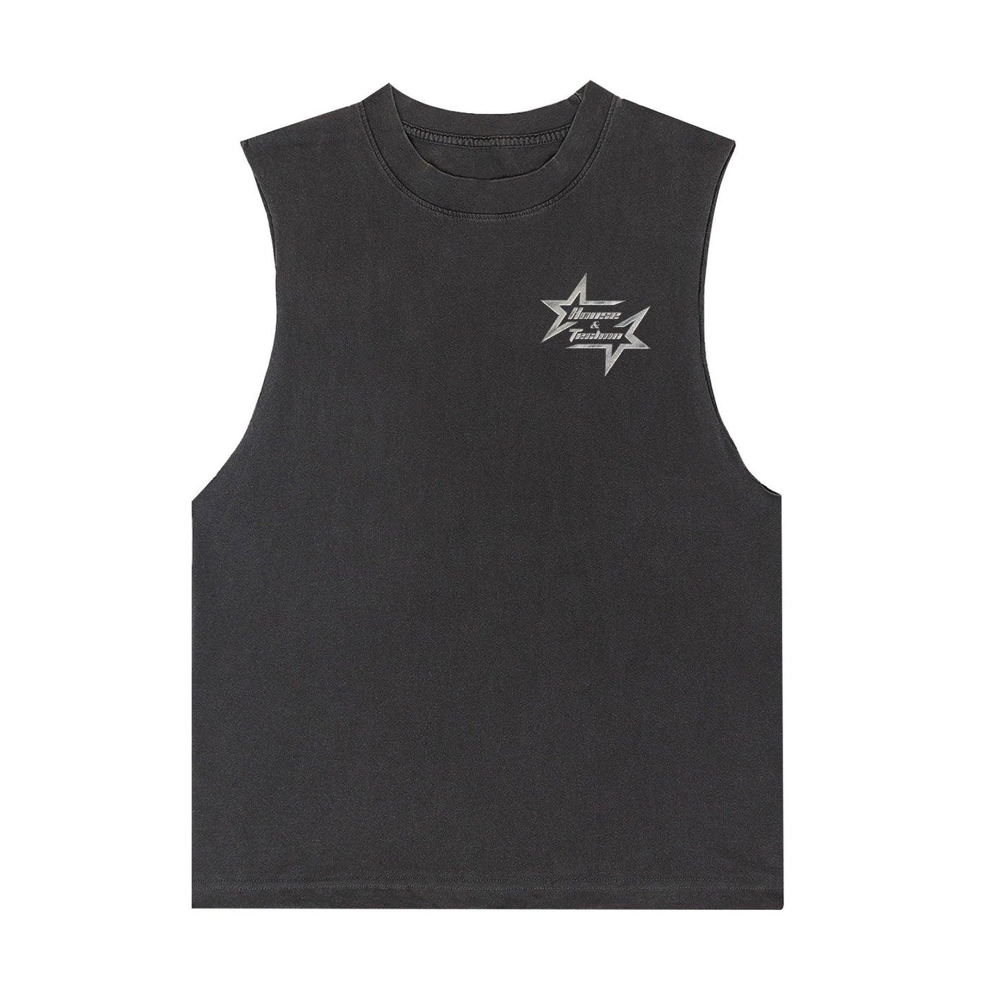 Chrome Star Sleeveless Tee / Vintage Black - IKendoit.Shop