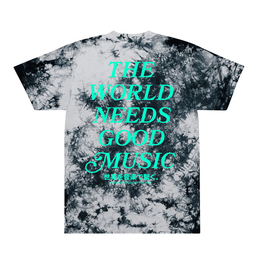 The World Needs Good Music Oversized Tee / Crystal Dye - IKendoit.Shop
