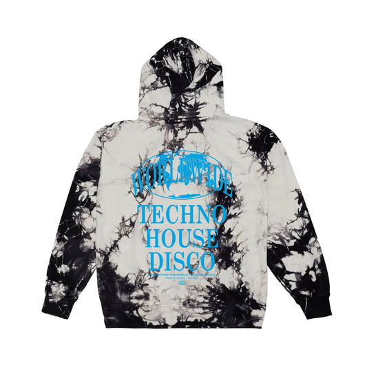 WORLDWIDE Techno x House x Disco Hoodie / Crystal Dye - IKendoit.Shop