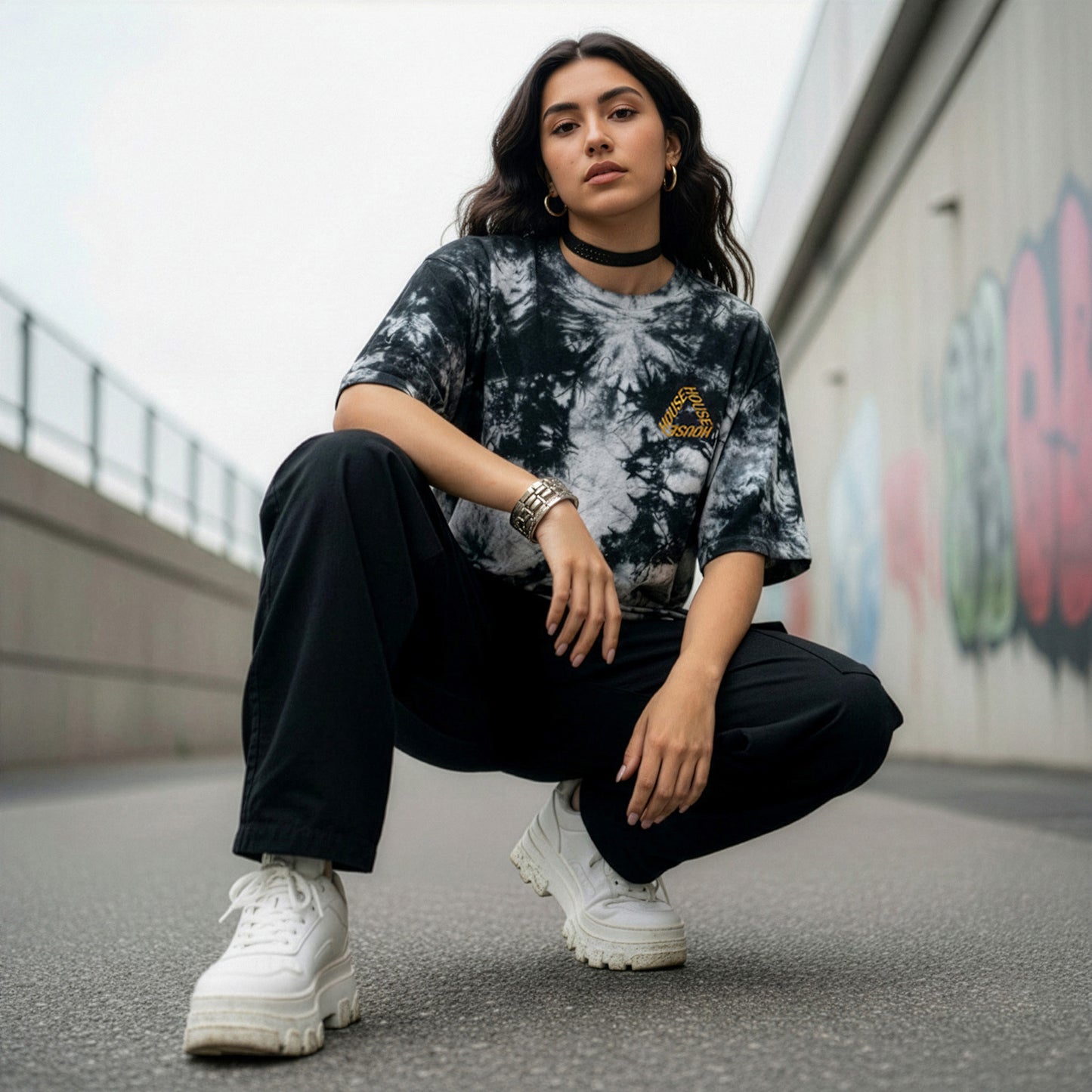 クリスタルダイトライ[ハウス]オーバーサイズTシャツ