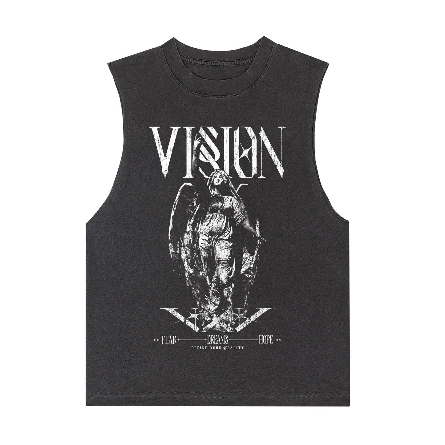 D R E A M S [Vision] Sleeveless Tee / Vintage Black - IKendoit.Shop