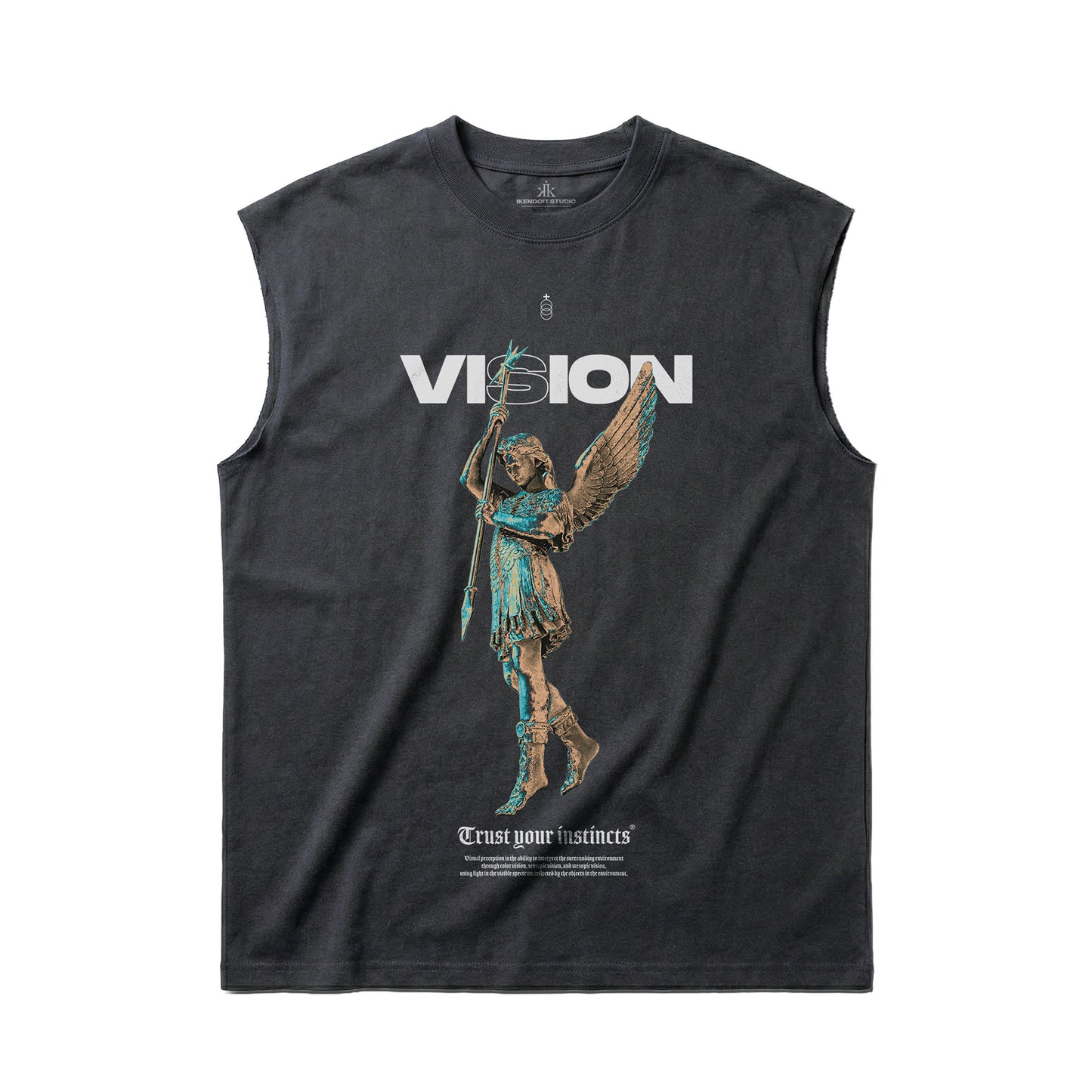 Fragmented Statue [Vision] Sleeveless Tee / Vintage Black - IKendoit.Shop