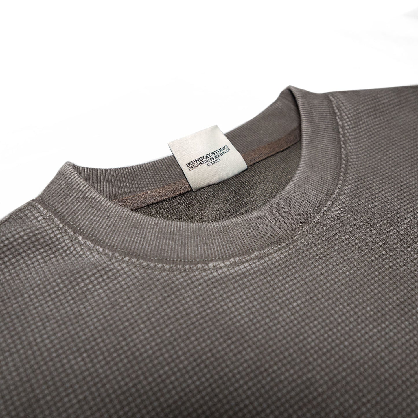 Boxy Waffle Tee / Sand Wash Gray - IKendoit.Shop