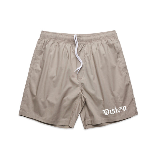 Olde [Vision] - Beach Shorts / Tan - IKendoit.Shop