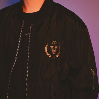 V-Motion Bomber Jacket / Black & Old Gold - IKendoit.Shop