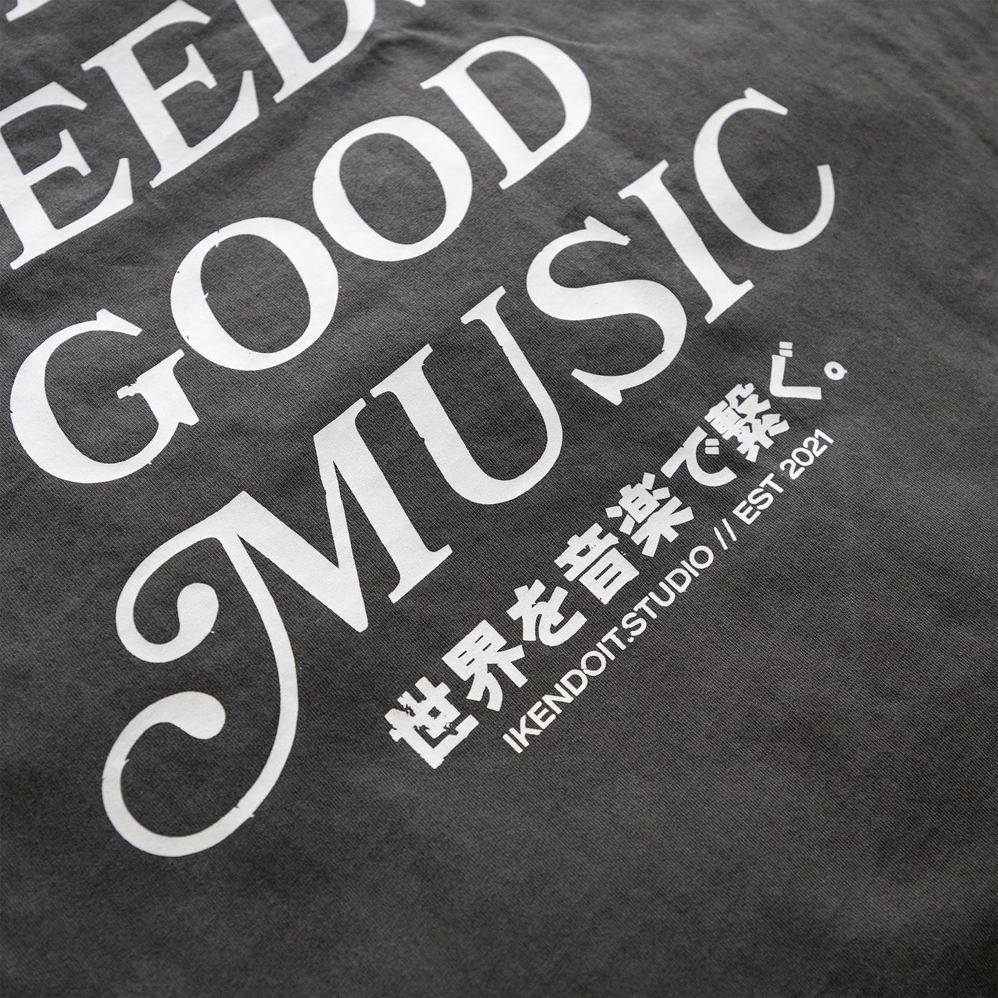 The World Needs Good Music Tee / Vintage Black