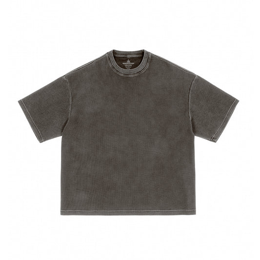 Boxy Waffle Tee / Sand Wash Gray - IKendoit.Shop
