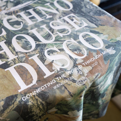 Worldwide Techno x House x Disco Tee / Wood Camo