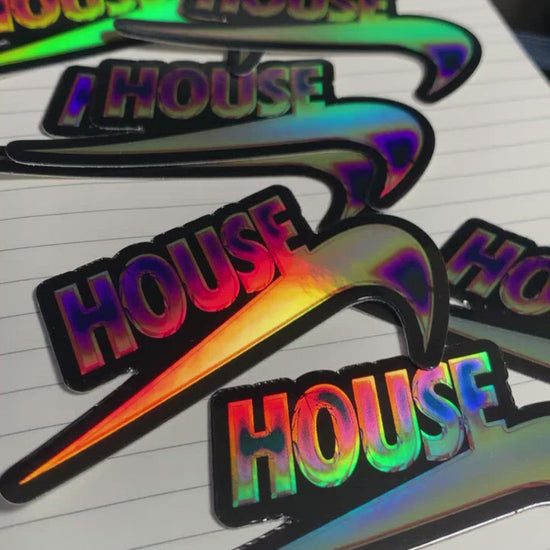 holographic house stickers under changing light that shows real visual feedback
