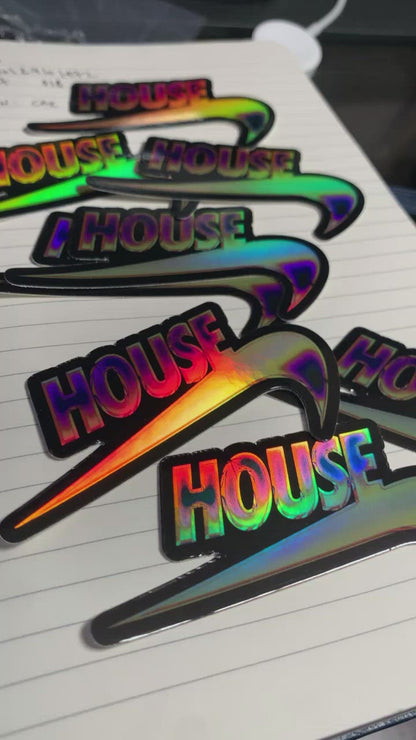 holographic house stickers under changing light that shows real visual feedback