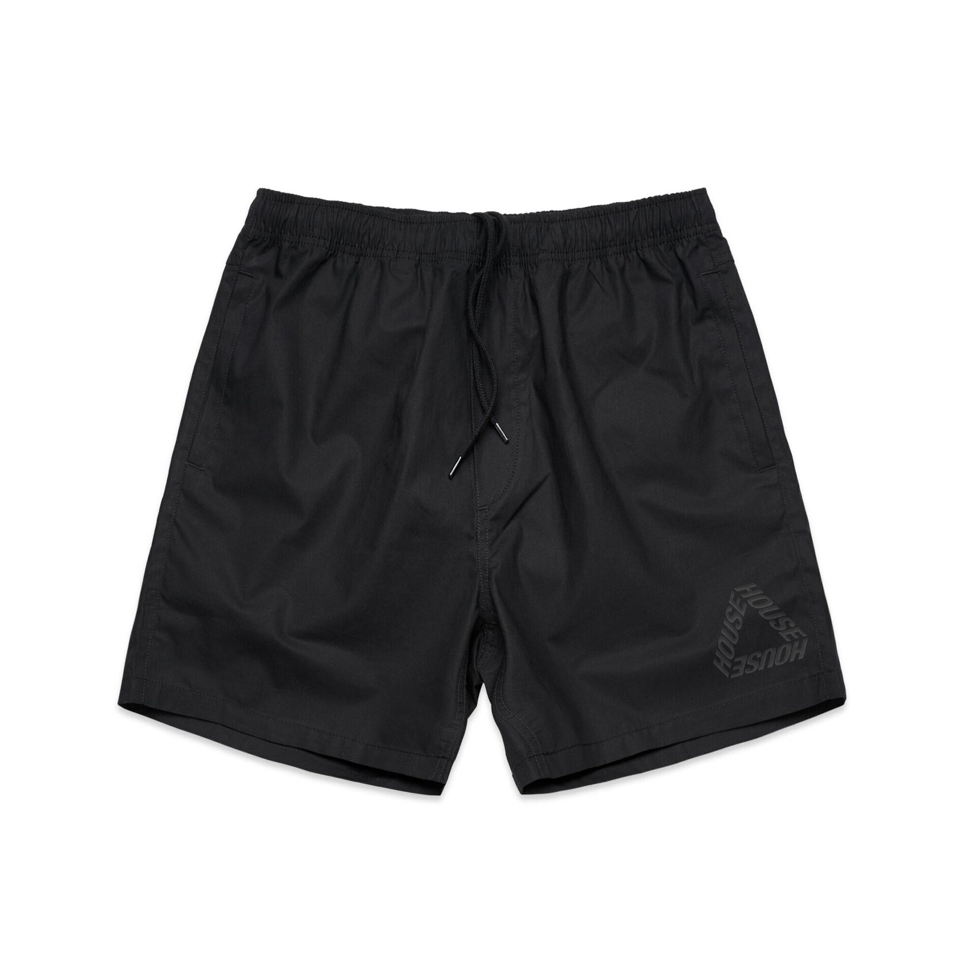 Tri-House [House] - Beach Shorts // Black - IKendoit.Shop